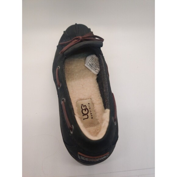 Ugg Australia Womens Sz 7.5 Haylie Oiled Leather Fringe Slipon Duck Shoe Leather - Picture 8 of 14
